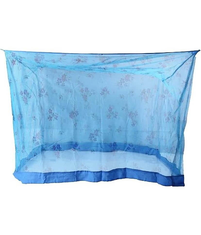 Riddhi Mosquito Net, Machardani Blue Polyester Mosquito Net, Machardani with Border