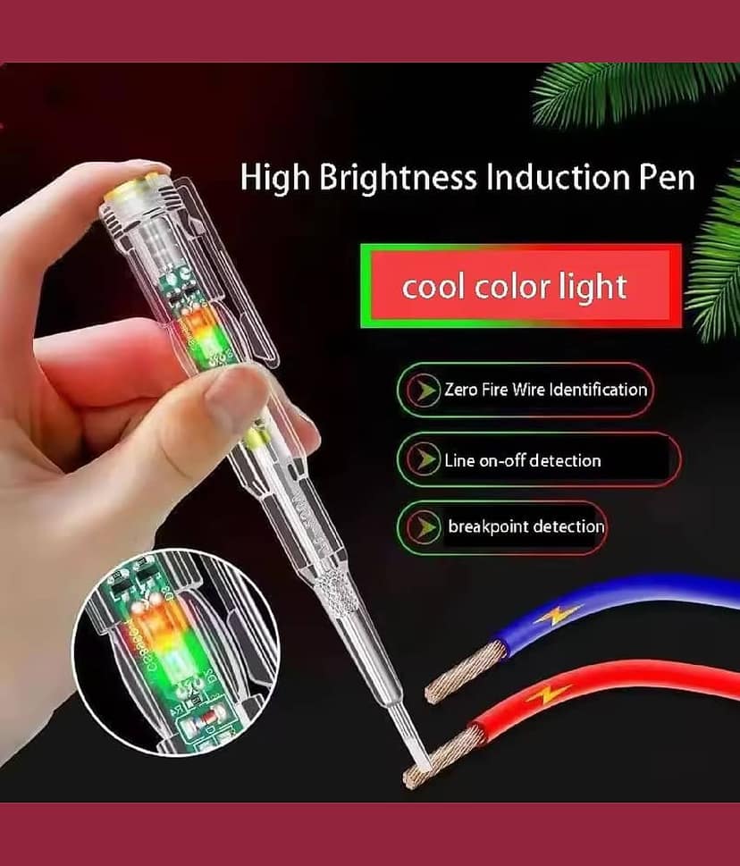 Electrical Tester Pen, 70-250V Induction Power Detector, Non-Contact AC Voltage Tester with LED Light & Screwdriver for Circuit Testing, Multi-Function Voltage Test Pen view 2