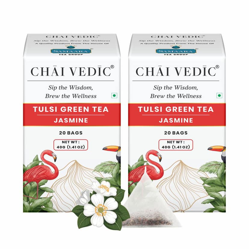 Chai Vedic Tea | Tulsi Green Tea Jasmine | Tulsi Tea | Green Tea | Tea Bags | Tea Powder