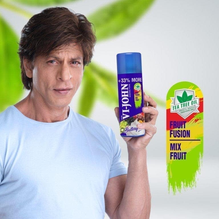 VI-JOHN Fruit Fusion Shaving Foam With Fruit Extract & Tea Tree Oil - 400 GM (Pack Of 2 - 800 GM) view 2