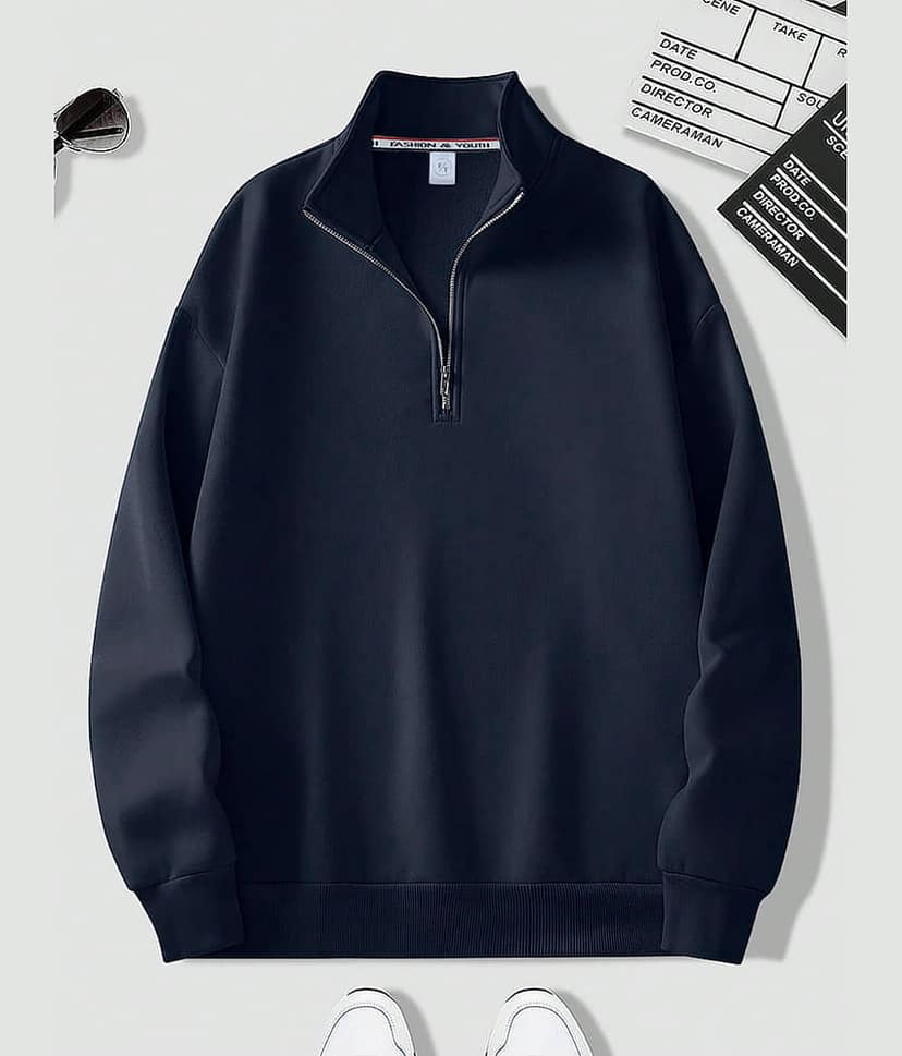 fashion and youth Fleece High Neck Men's Sweatshirt - Beige ( Pack of 1 )