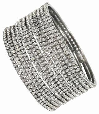 Sparkling Rhinestone Bangle Bracelet Set