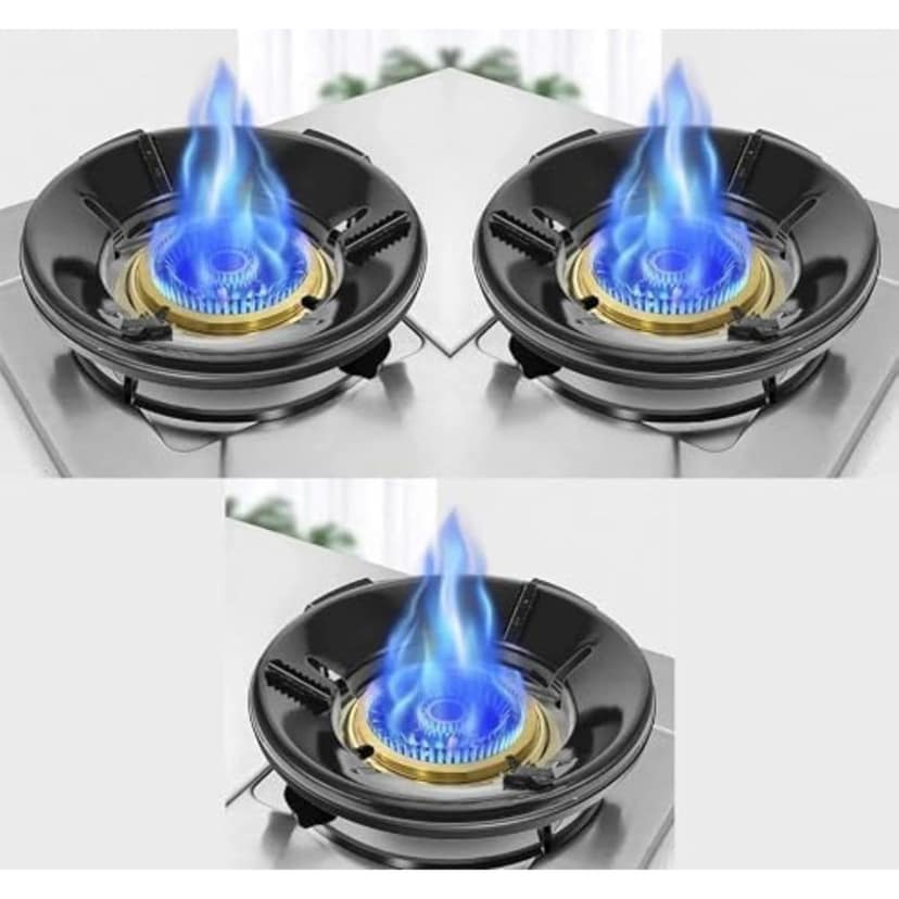 V3Deals Premium Gas Saver Stand – LPG Stove Burner Support, Energy Saving Trivet with Windproof 4-Leg Design, Heavy Duty 0.7mm Metal