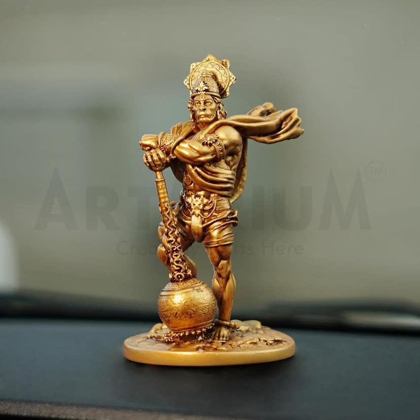 Artarium Bahubali Hanuman Murti,Hanuman Statue, Hanuman Idol for Car Dashboard and Home Decor Pack of 1