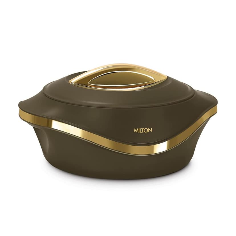 MILTON Pearl 1000 PU Insulated Inner Stainless Steel Casserole, 860 ml, Dark Brown, BPA Free, Food Grade, Hot and Cold, Easy to Carry, Easy to Store, Chapati, Roti, Curd Maker