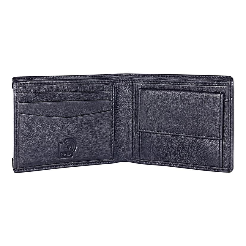 Twiner RFID Protected Genuine Leather Wallet, Black, Slim Design with Removable Card Holder view 4