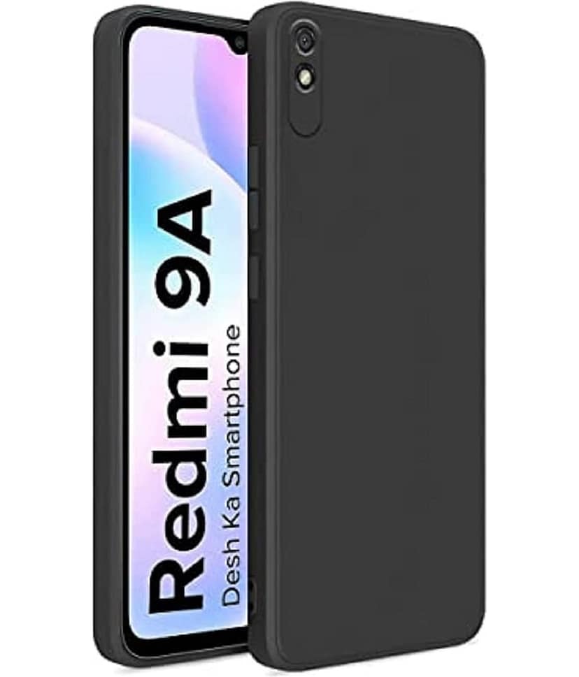 ZAMN - Black Silicon Plain Cases Compatible For Xiaomi Redmi 9i ( Pack of 1 )