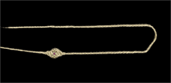 Delicate Gold Chain with Ruby Pendant