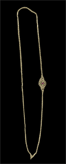 Delicate Gold Chain with Ruby Pendant view 3