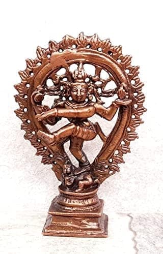 Searchers Paradise - Copper Idols Natarajar,4.2 inches, Copper Handmade 225 Grams, Patina Antique Finish, Pack of 1 Piece