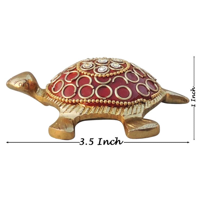 Brass Showpiece Red Tortoise, Turtle (ANMAS245 C) view 2