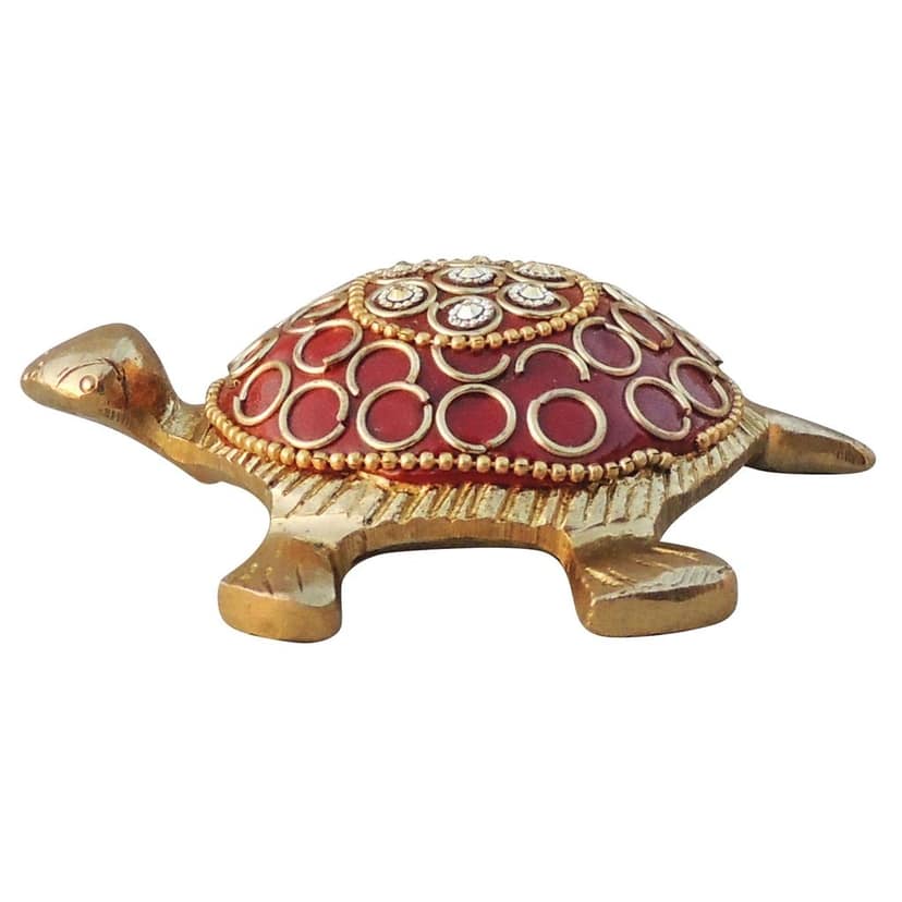 Brass Showpiece Red Tortoise, Turtle (ANMAS245 C) view 3