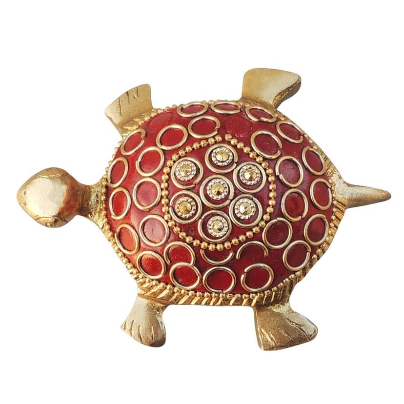 Brass Showpiece Red Tortoise, Turtle (ANMAS245 C) view 4
