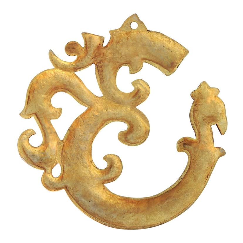 Brass Showpiece Wall Hanging Om With Peacock Statue, Height : 11 Inch (BSMAS1633 D) view 3