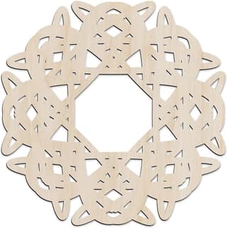 Haoser Mandala Wooden Wall Art, Traditional Star Ornament Polygonal Details, Birch Wood Plywood Rustic Wall Art Accent for Hallway Bedroom Living Room Cafes and Offices (Mandala Design-8_30CM)