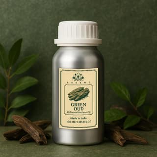 Essent Green Oud Unisex Roll-On Attar 3.38 fl. oz. (100 ml) | Long-Lasting Natural Fragrance | Alcohol-Free Perfume Oil