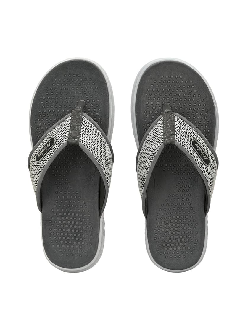 Hirolas® Men's Grey CLOUDWALK | Comfortable | Ultra-Soft | Light-Weight | Shock Absorbent | Bounce Back Technology | Water-Resistant Slippers (HROFF26GRY) view 2
