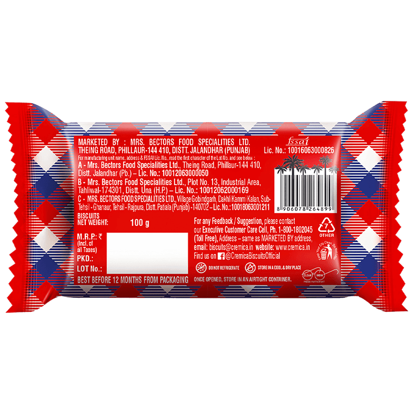 Cremica Coconut Cookies - Made With Real Coconut, 100 G (20% Extra Free) view 2