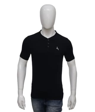 Mens Cotton Indian Ink Solids Henly T-Shirt