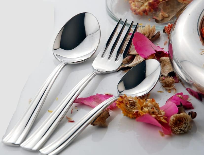 FnS Venice Premium Stainless Steel 18 Pc Cutlery Set with Box Packaging (6 Dinner Spoons, 6 Dinner Forks and 6 Tea Spoons) view 2