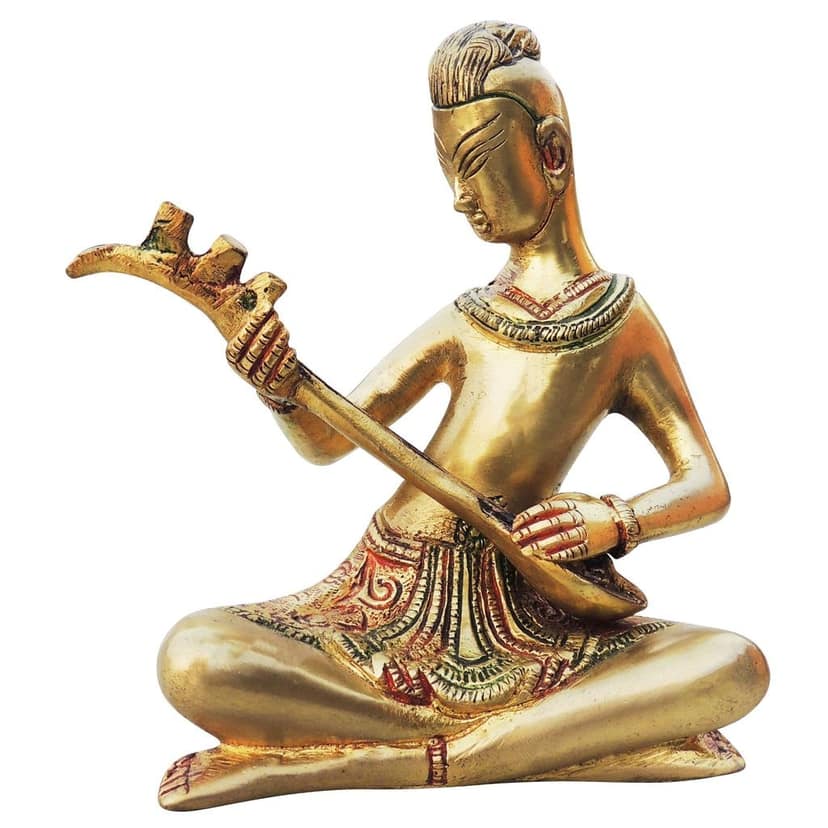 Brass Showpiece Man With Musical Instrument, Height : 6.2 Inch (BSMAS1284 C) view 2