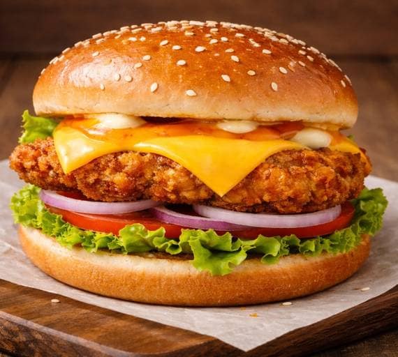 Aloo Tikki Cheese Burger