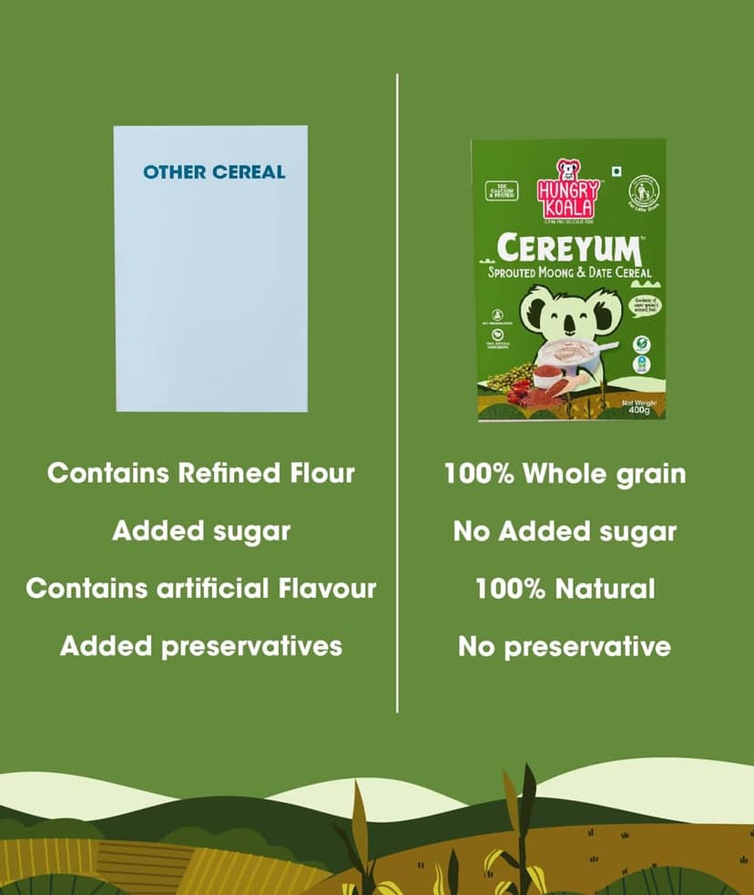 HUNGRY KOALA Sprouted Moong & Dates Cereal Made For Kids To Grow Healthy Made With Natural Ingredients No Preservative Or Additives Or Maida view 6