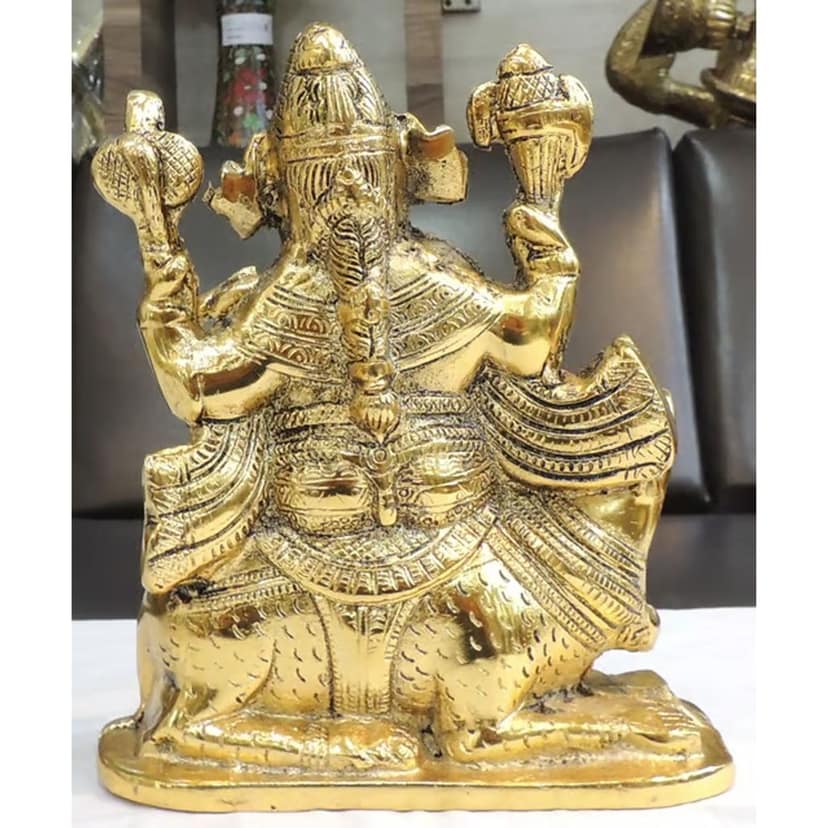 Aluminium Showpiece Ganesh Ji, Height : 8 Inch (ASMAS502 G) view 3