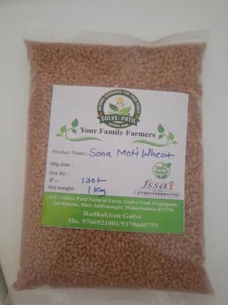 Gulve Patil Sona Moti Wheat (1kg) | Natural Farm Produce | Everyday Cooking