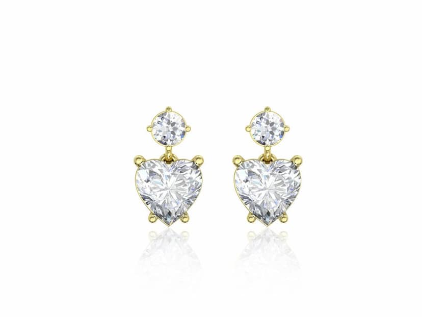 Illuminating Heart Drop Solitaire Earrings view 2