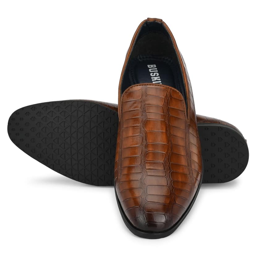BUSKINS CASUAL SLIP-ON SHOES BA5135 TAN view 4