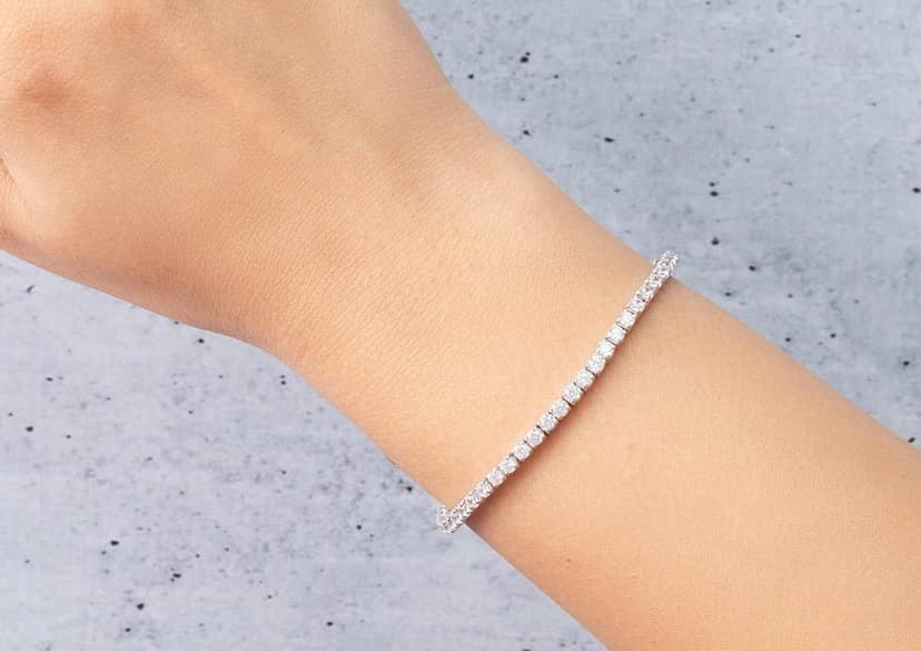 Charming Round Tennis Bracelet view 8