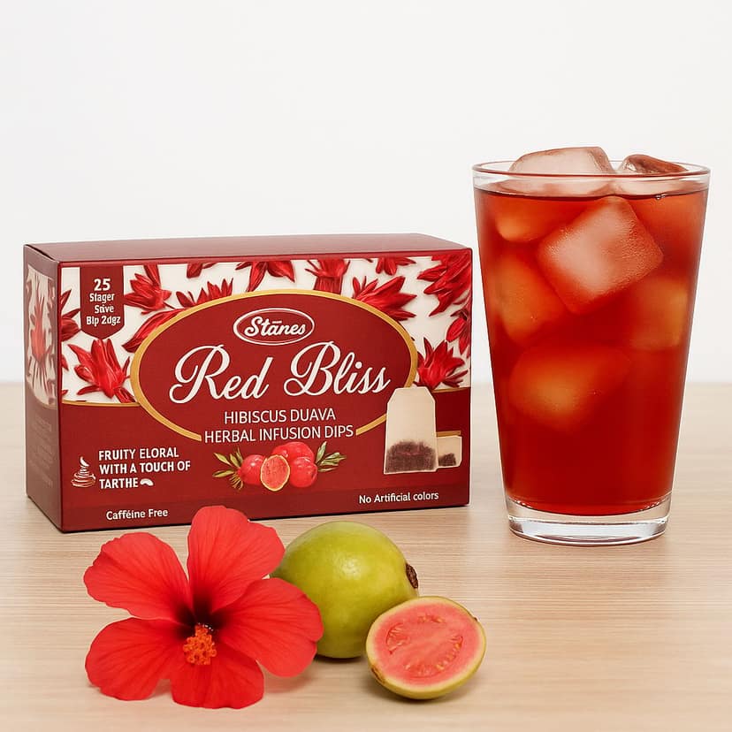 Stanes Red Bliss Hibiscus Guava Herbal Infusion Dips | 25 Single Serve Dip Bags | Pack of 1 view 5