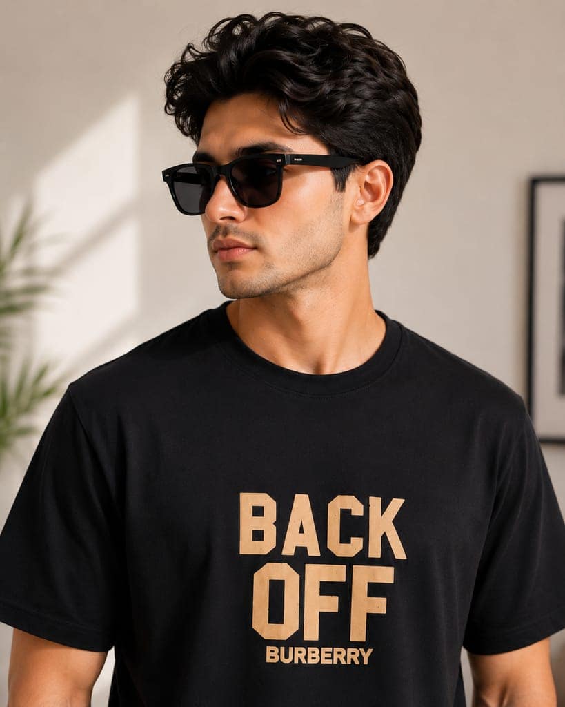 Men's front and back printed cotton halfsleeves round neck tshirt view 4