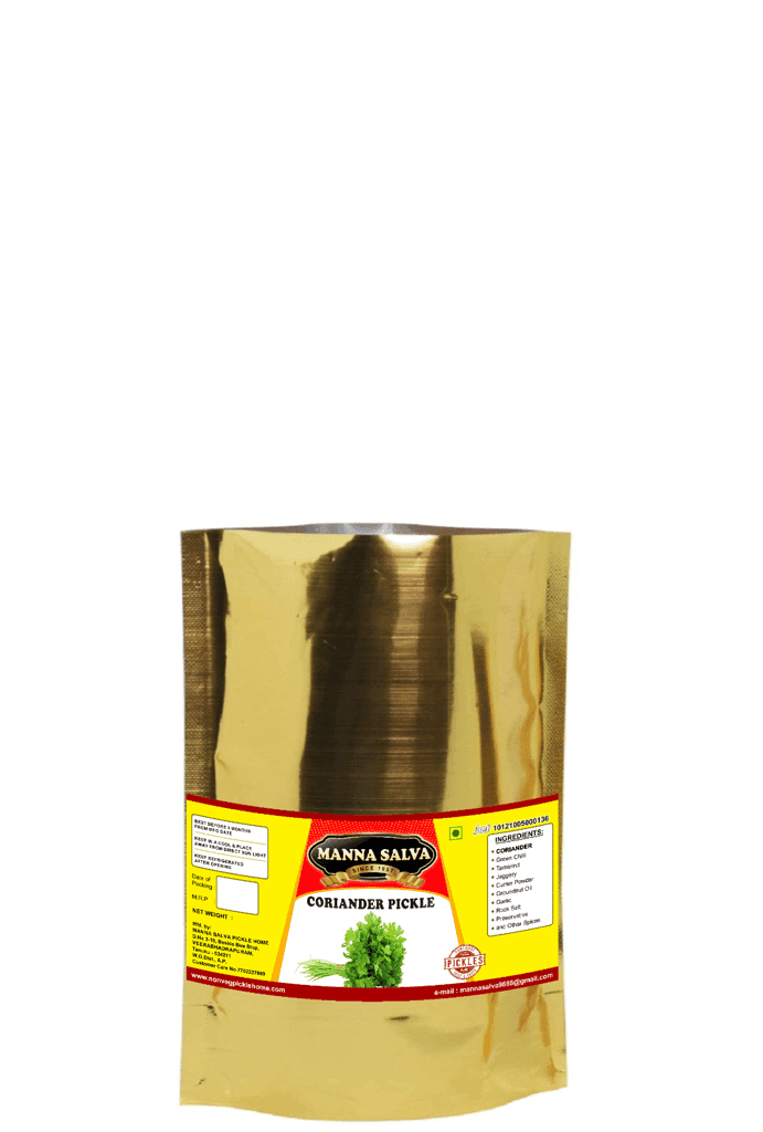 Manna Salva Pickles- Coriander Pickle - Veg Pickle view 3