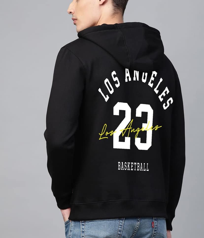 SCOTT FINCHER Men's Black Los Angeles Basketball Hoodie : AA(RSHOD)BLACK_229