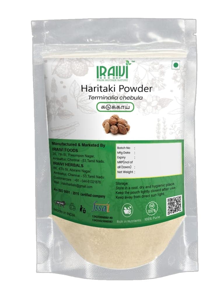 Iraivi Premium Haritaki Powder-100Gram | Kadukkai | Harad | Pure & Natural by Iraivi Organics