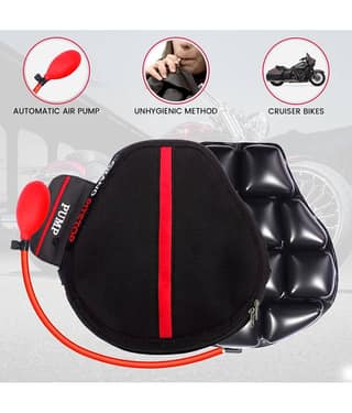GRAND PITSTOP Inflatable Air Seat Cushion with Pump | Breathable Mesh Cover & Non-Skid Bottom | Ideal for Medical, Office, Home, Motorcycle, Car Lumbar Support