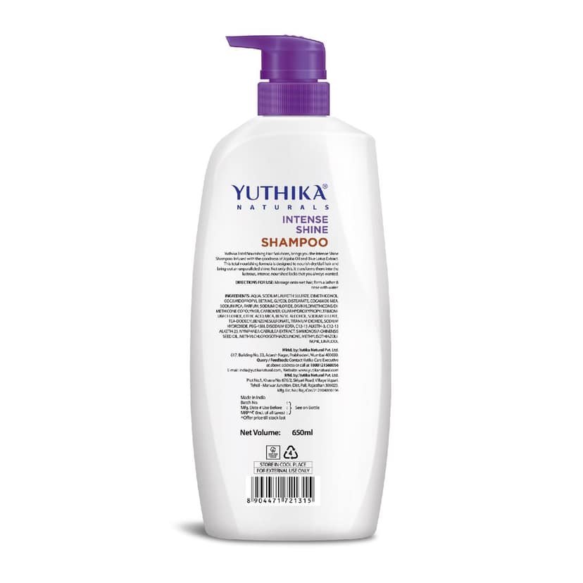 Yuthika Naturals Total Nourishing Hair Solutions Shampoo Intense Shine 650ml view 2