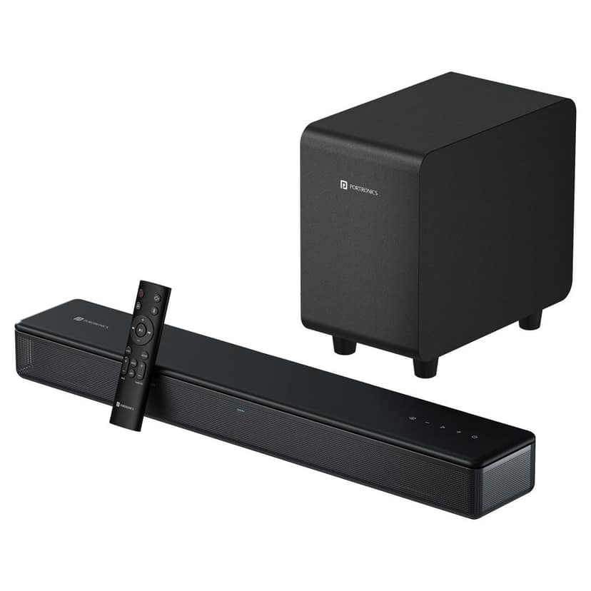 Porportronics Sound Slick X 250W Bluetooth Soundbar with Wired Subwoofer for Deep Bass,2.1 Channel Home Theatre