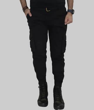 Urban Legends Regular Flat Men's Cargos - Black ( Pack of 1 )