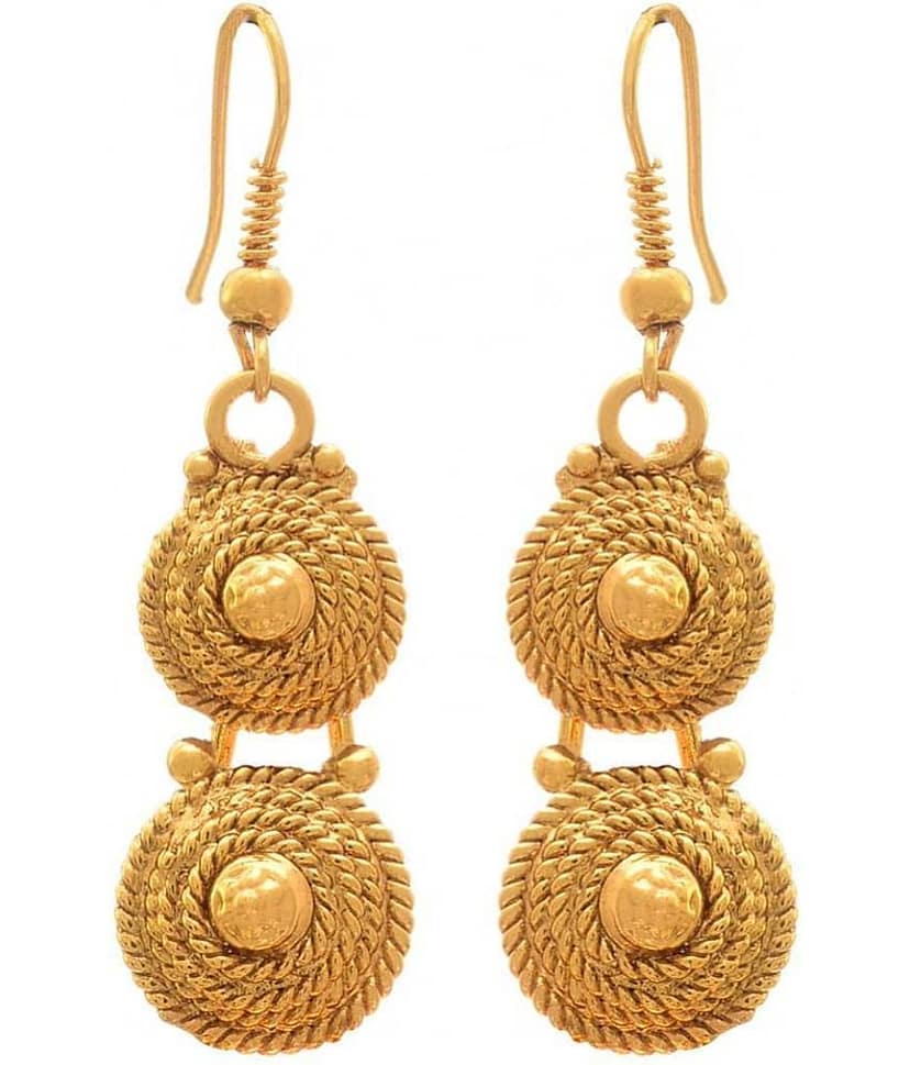 JFL - Jewellery For Less Copper Golden Collar Traditional Gold Plated Necklaces Set view 2