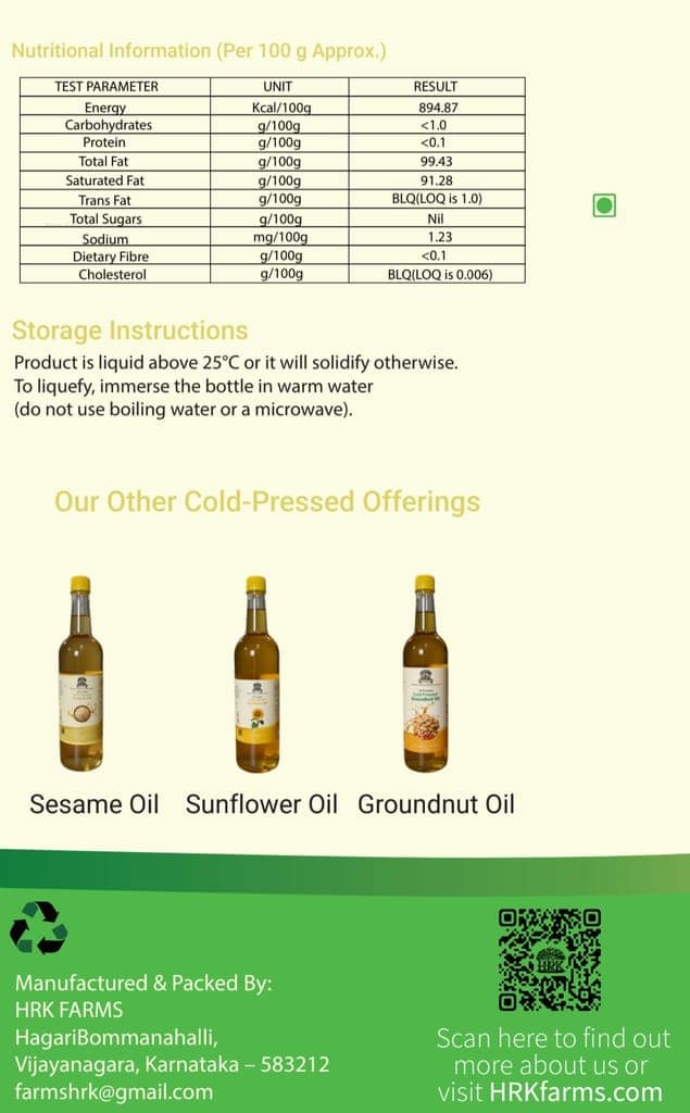 Wood Pressed Coconut Oil (Cold Pressed | Chemical-Free | HRK Farms) view 4