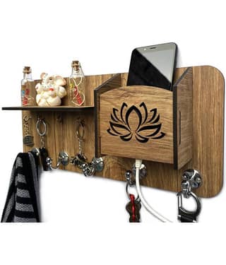 Arpita Crafts Brown Wood Key Holder - Pack of 1