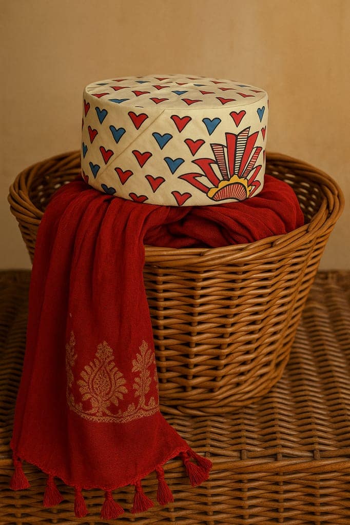 [Pack of 4] Traditional Hand-Painted Indian Cap (Kufi Style) view 3