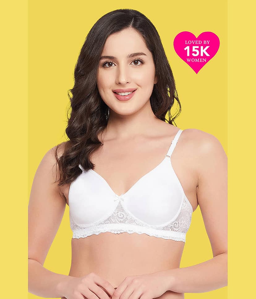 Clovia Cotton Women's T-Shirt Bra ( White ) BR1280P18