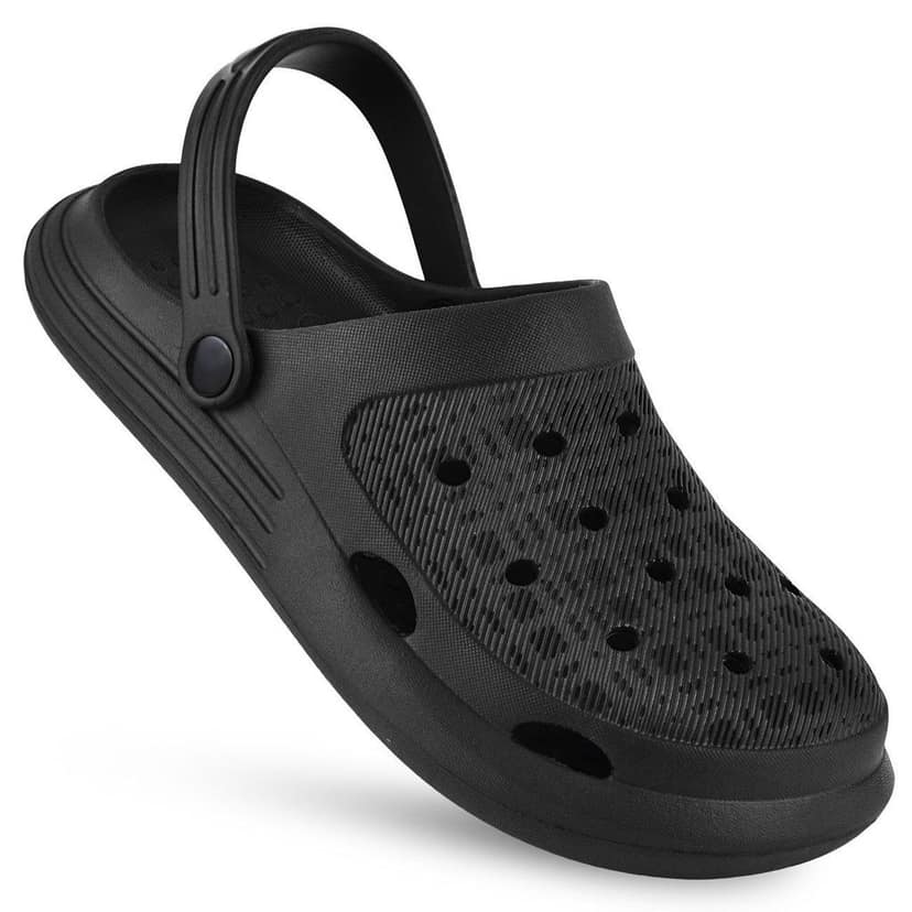 Paragon Black Easy-to-wear Easy-to-wash Lightweight Clogs for Men view 4