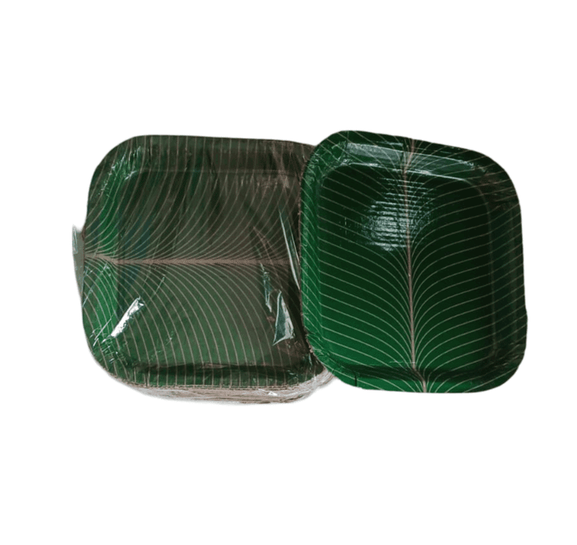 Areca Leaf Plates - 12 Inches, Square, Disposable (pack of 50 ) view 2