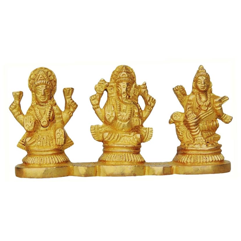 Brass Showpiece Lotus With Ganesh God Idol Statue (BSMAS664) view 2