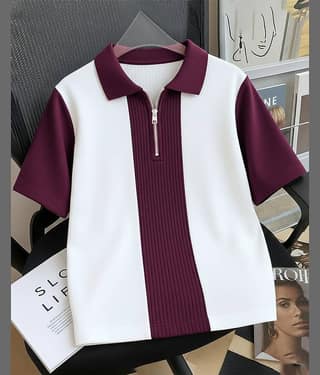 ENITOR Men Cotton Blend Regular Fit Self Design Polo T Shirt ( Multicolor )